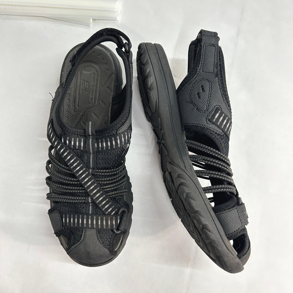Gorpcore Tek Gear Sport Sandals Bungee Cord Straps Fits 9 Black Hiking Outdoorsy